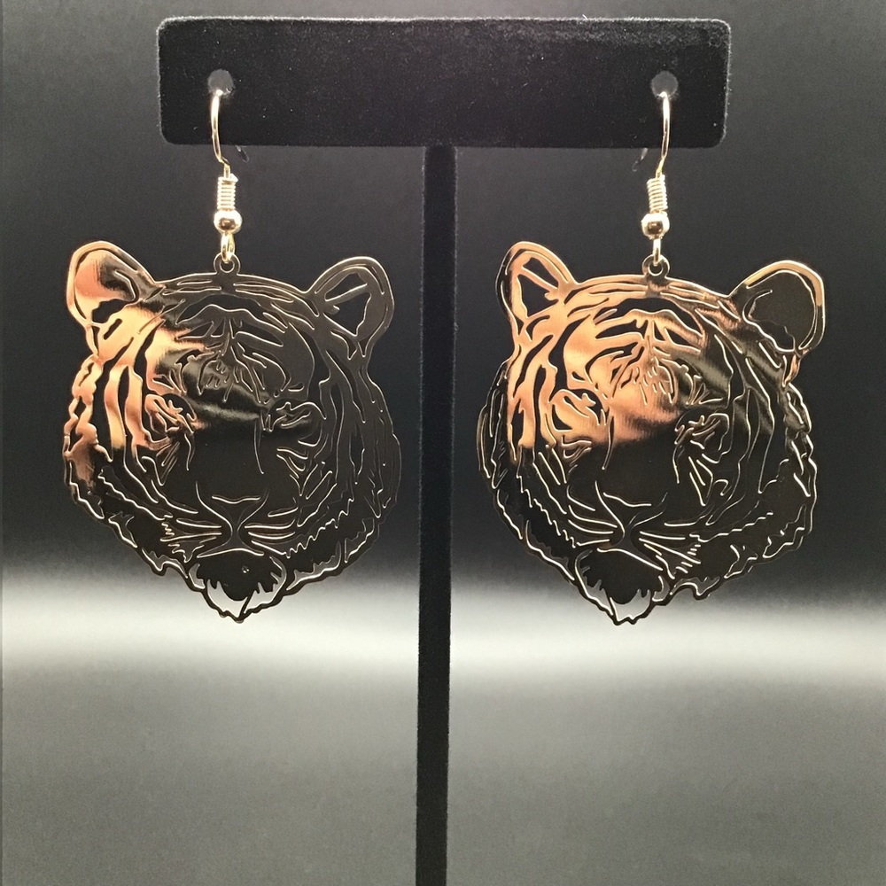 Tiger Face Earrings